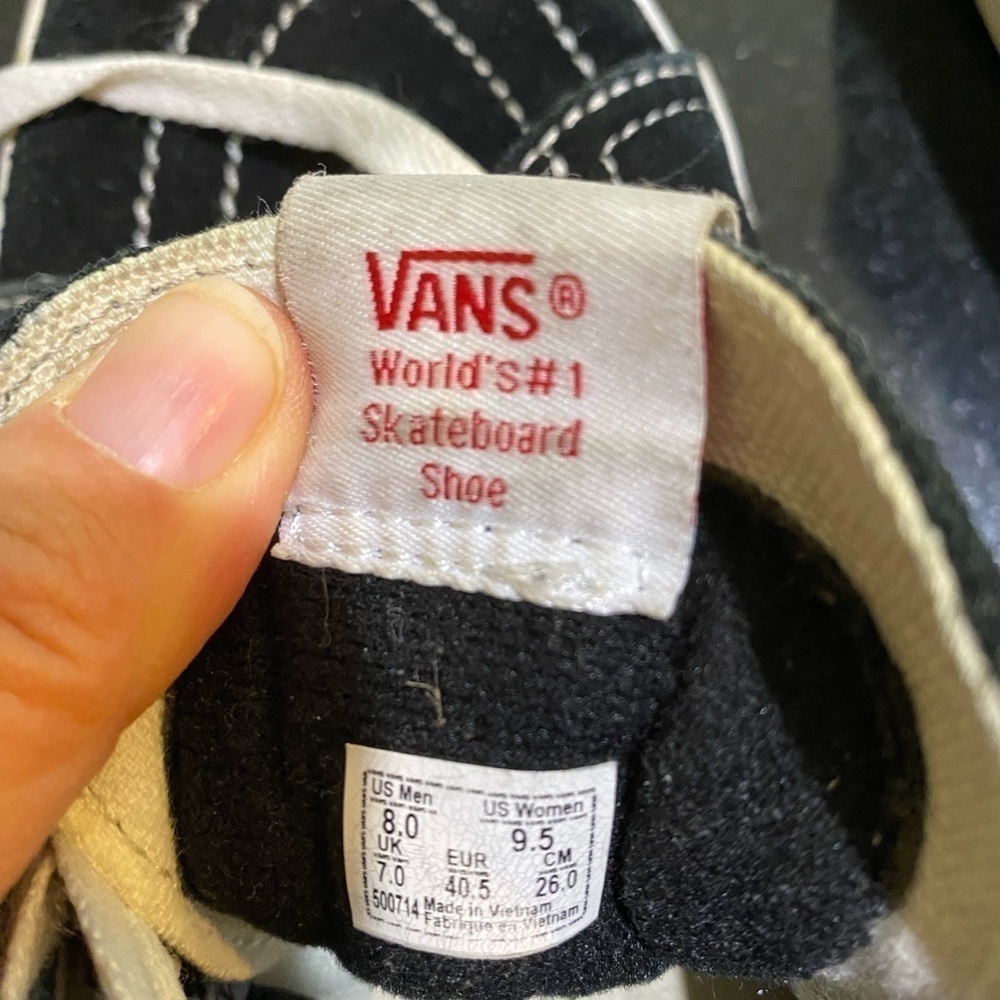 VANS Black HIGH-TOP SKATE SHOES size 9.5 W - Picture 7 of 7